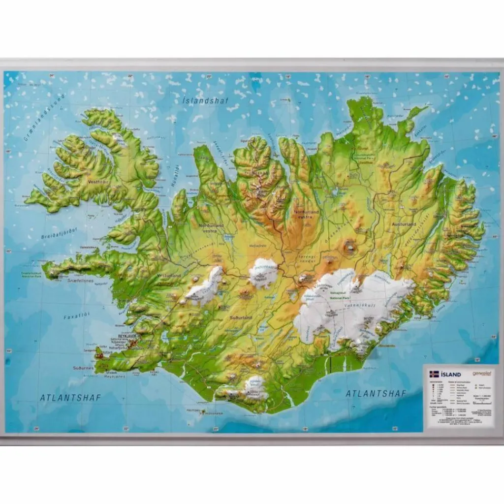 1122455 - Relief Island klein 1:1.500.000 - Karte^ Wandkarten Und Poster