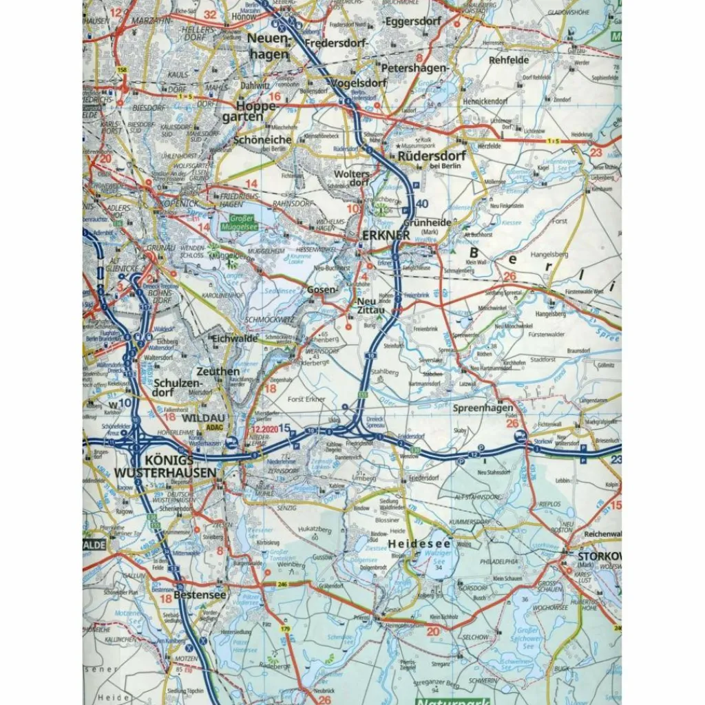 ADAC REGIONALKARTE BLATT 6 BERLIN UND UMGEBUNG MÜRITZ BIS SP - Straßenkarte^ Straßenkarten|Straßenkarten