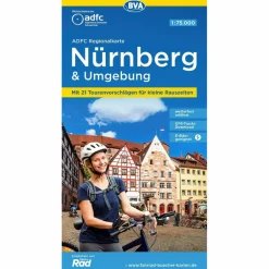 ADFC REGIONALKARTE NÜRNBERG & UMGEBUNG MIT TOURENVORSCHLÄGEN - Fahrradkarte^ Fahrradkarten|Fahrradkarten
