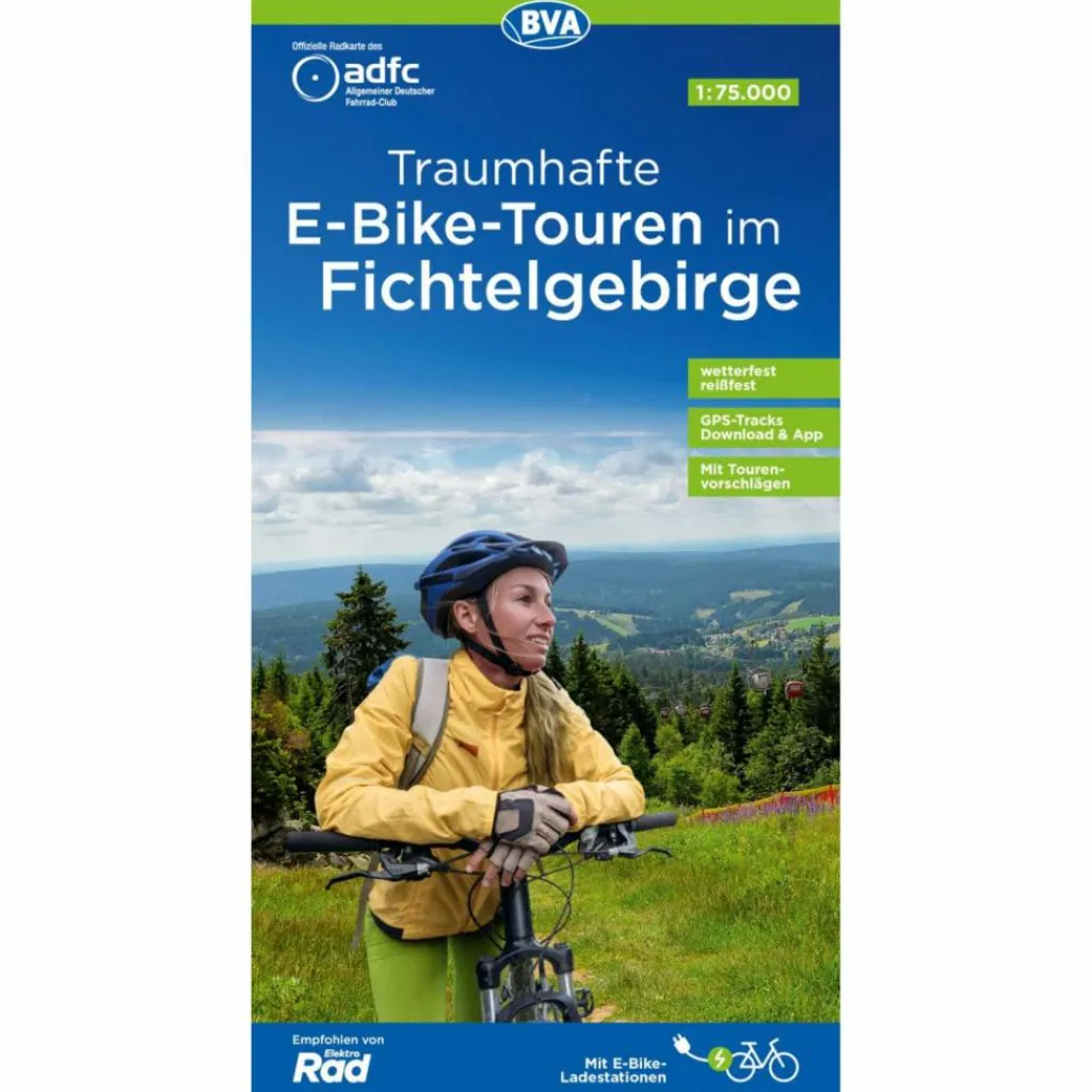 Fahrradkarten|Fahrradkarten*ADFC TRAUMHAFTE E-BIKE-TOUREN IM FICHTELGEBIRGE, 1:75.000 - Fahrradkarte
