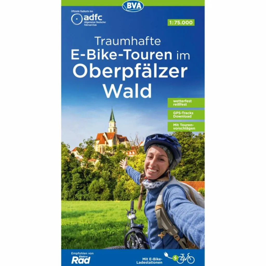 Fahrradkarten|Fahrradkarten*ADFC TRAUMHAFTE E-BIKE-TOUREN IM OBERPFÄLZER WALD, 1:75.000