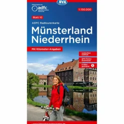 ADFC-RADTOURENKARTE 10 MÜNSTERLAND NIEDERRHEIN 1:150.000 - Fahrradkarte^ Fahrradkarten|Fahrradkarten