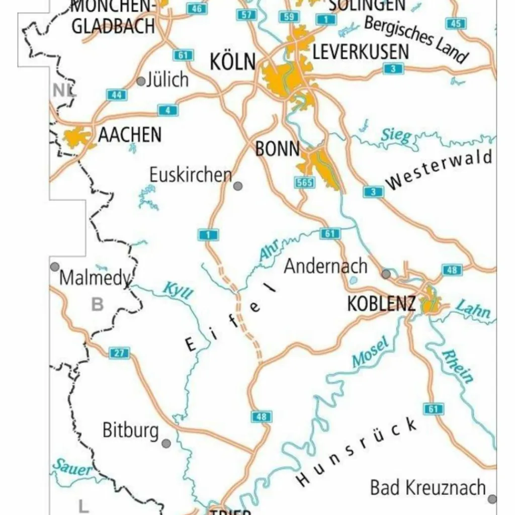Fahrradkarten|Fahrradkarten*ADFC-RADTOURENKARTE 15 RHEINLAND /EIFEL 1:150.000 - Fahrradkarte