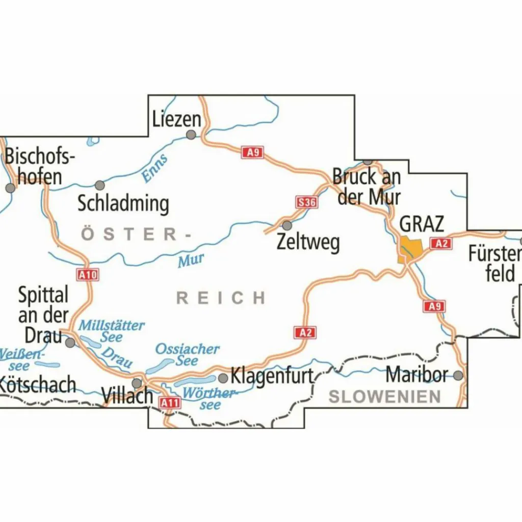ADFC-RADTOURENKARTE ÖS3 ÖSTERREICH STEIERMARK KÄRNTEN - Fahrradkarte^ Fahrradkarten|Fahrradkarten