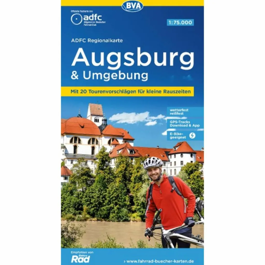 Fahrradkarten|Fahrradkarten*ADFC-REGIONALKARTE AUGSBURG UND UMGEBUNG, 1:75.000 - Fahrradkarte