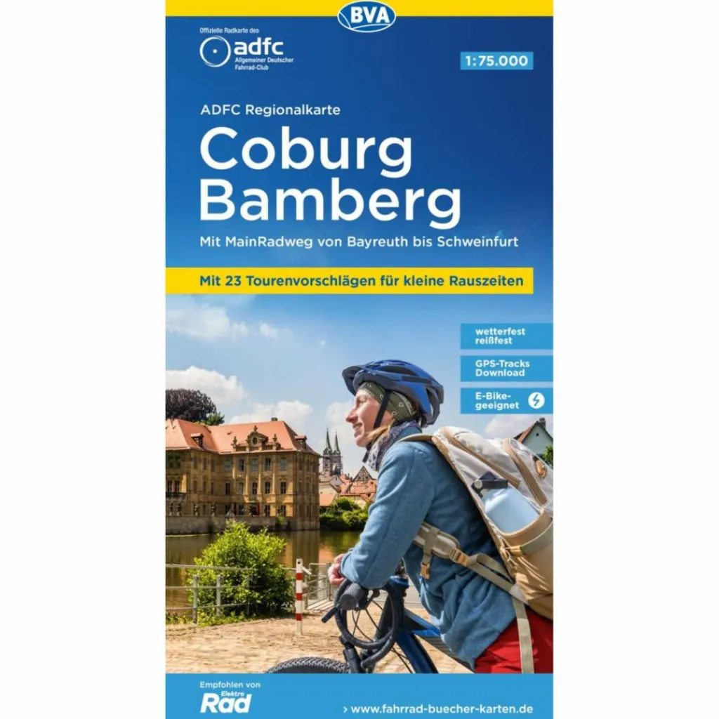 ADFC-REGIONALKARTE COBURG BAMBERG MIT TOURENVORSCHLÄGEN - Fahrradkarte^ Fahrradkarten|Fahrradkarten