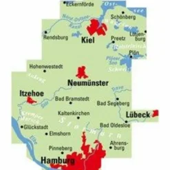 Fahrradkarten|Fahrradkarten*ADFC-REGIONALKARTE HAMBURG/NEUMÜNSTER/KIEL 1:75.000 - Fahrradkarte