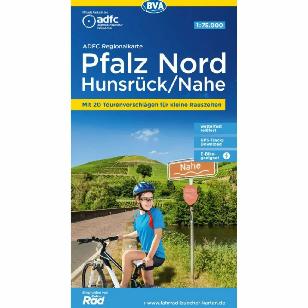 Fahrradkarten|Fahrradkarten*ADFC-REGIONALKARTE PFALZ NORD/ HUNSRÜCK/ NAHE, 1:75.000 - Fahrradkarte