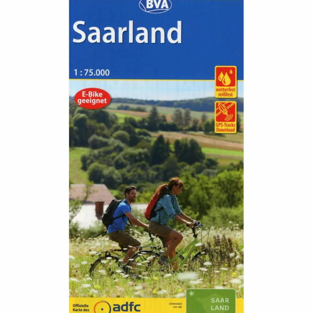 Fahrradkarten|Fahrradkarten*ADFC-REGIONALKARTE SAARLAND, 1:75.000, REIß- UND WETTERFEST - Fahrradkarte