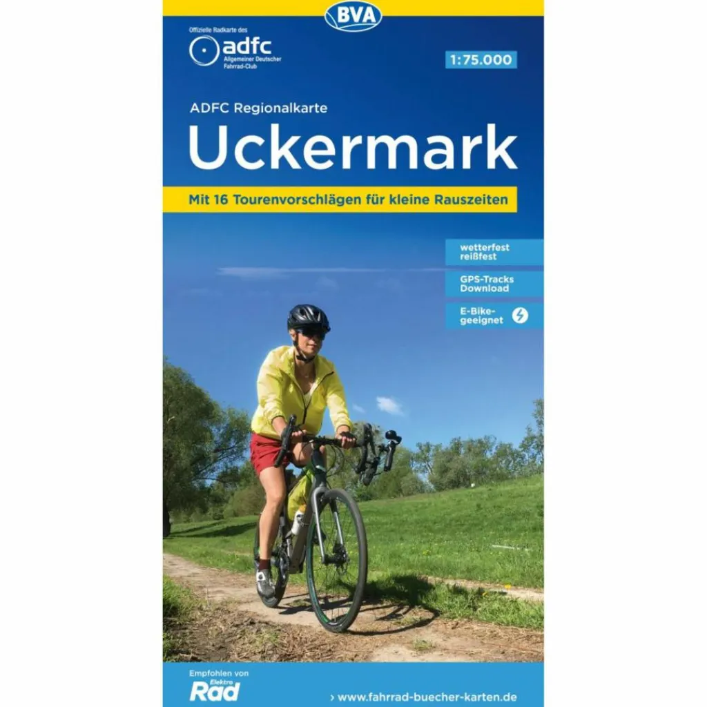 ADFC-REGIONALKARTE UCKERMARK, 1:75.000, MIT TAGESTOUREN - Fahrradkarte^ Fahrradkarten|Fahrradkarten