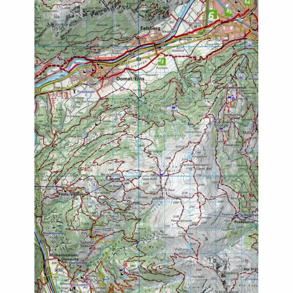 AROSA - LENZERHEIDE - SAVOGNIN 35 WANDERKARTE 1:40 000 MATT - Wanderkarte^ Wanderkarten Und Winterkarten|Wanderkarten Und Winterkarten