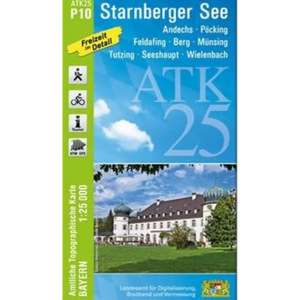 ATK25-P10 STARNBERGER SEE (AMTLICHE TOPOGRAPHISCHE KARTE) - Wanderkarte^ Fahrradkarten|Wanderkarten Und Winterkarten