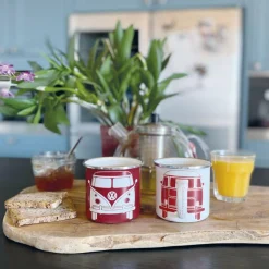 BRISA VW T1 BUS ENAMEL TASSE 2ER SET IN GESCHENKBOX - FRONT/WEISS - Becher^ Campingtöpfe Und Campinggeschirr