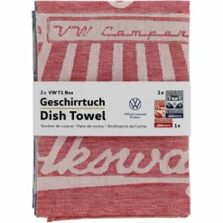 BRISA VW T1 BUS GESCHIRRTUCH 2ER SET – STRAHLEN/VINTAGE ROT & BLAU^ Handtücher|Hygiene Und Körperpflege