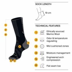 Buff LW MERINO WOOL CREW Unisex - Wandersocken^Damen Socken|Socken