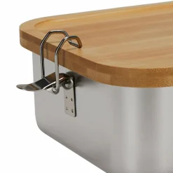 CJH EDELSTAHL LUNCH BOX BAMBUSDECKEL - Dose^ Campingtöpfe Und Campinggeschirr