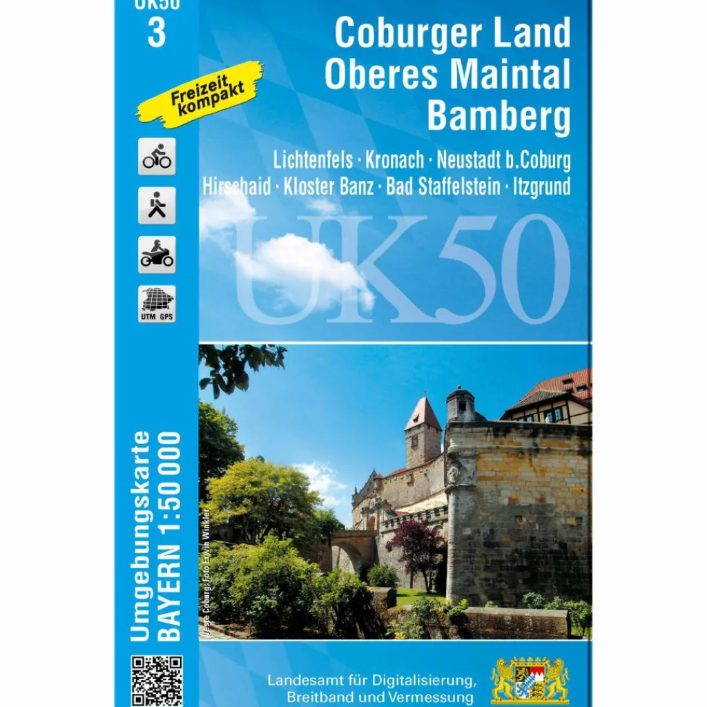 COBURGER LAND, OBERES MAINTAL, BAMBERG 1 : 50 000 (UK50-3)^ Fahrradkarten|Wanderkarten Und Winterkarten