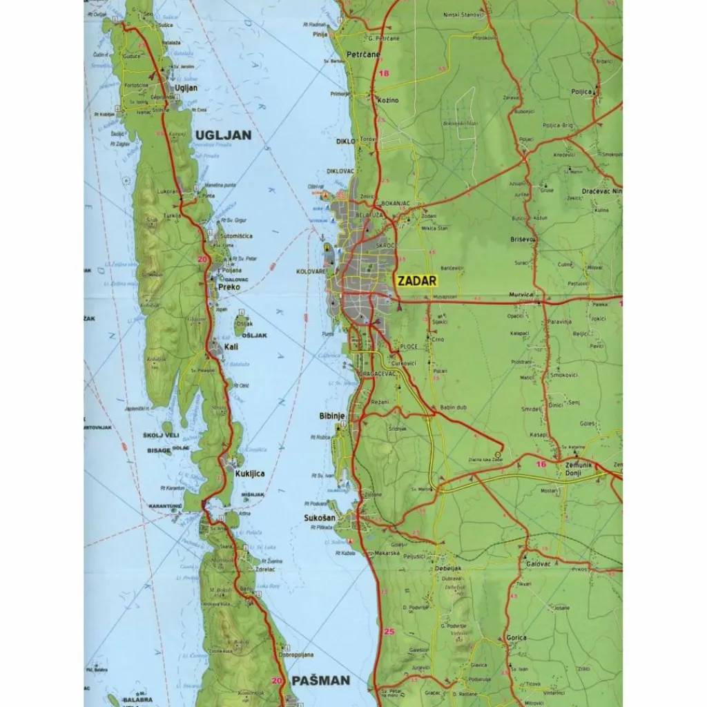 Straßenkarten|Straßenkarten*DALMATINISCHE KÜSTE NORD 1:100 000 - Straßenkarte