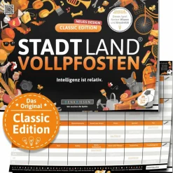 Denkriesen STADT LAND VOLLPFOSTEN - CLASSIC EDITION - 'INTELLIGENZ IST - Reisespiel^Kinder Reisespiele|Kinderreisespiele Und Spielzeug