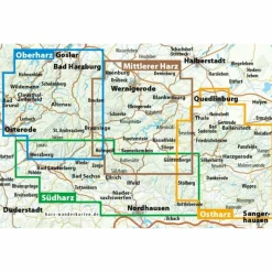 DER HARZ IN 4 TEILEN. FAHRRAD- UND WANDERKARTE - Fahrradkarte^ Fahrradkarten|Fahrradkarten
