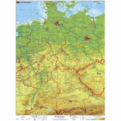Wandkarten Und Poster*DEUTSCHLAND PHYSISCH. WANDKARTE MIT METALLLEISTE - Poster
