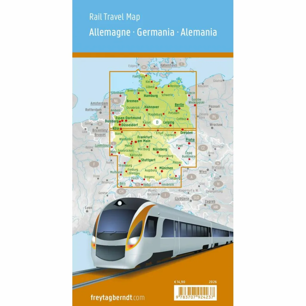 Straßenkarten|Straßenkarten*DEUTSCHLAND, RAIL TRAVEL MAP 1:500.000, FREYTAG & BERNDT - Karte