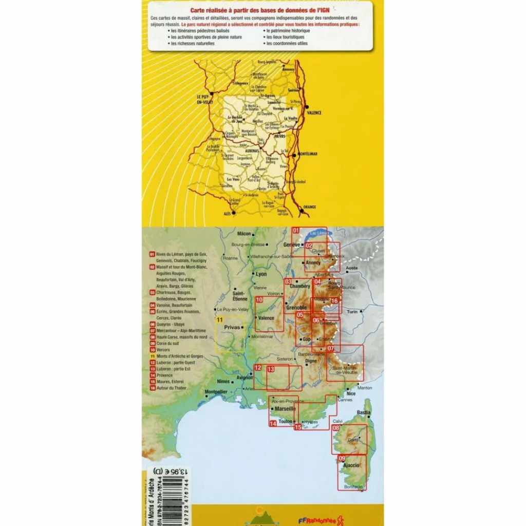 ED. LIBRIS 11 MONTS D'ARDÈCHE 1:60T^ Wanderkarten Und Winterkarten|Wanderkarten Und Winterkarten