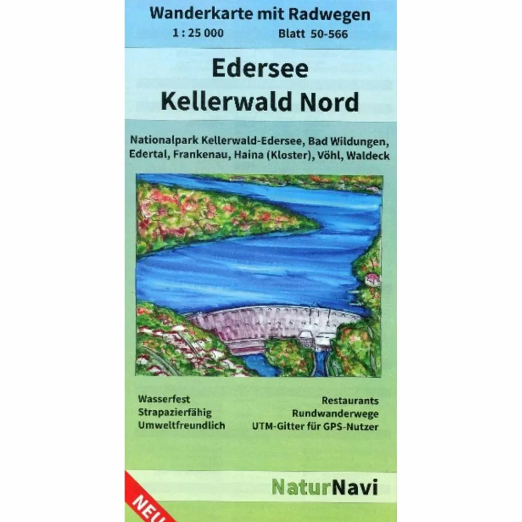 Fahrradkarten|Wanderkarten Und Winterkarten*EDERSEE - KELLERWALD NORD, BLATT 50-566, 1 : 25 000
