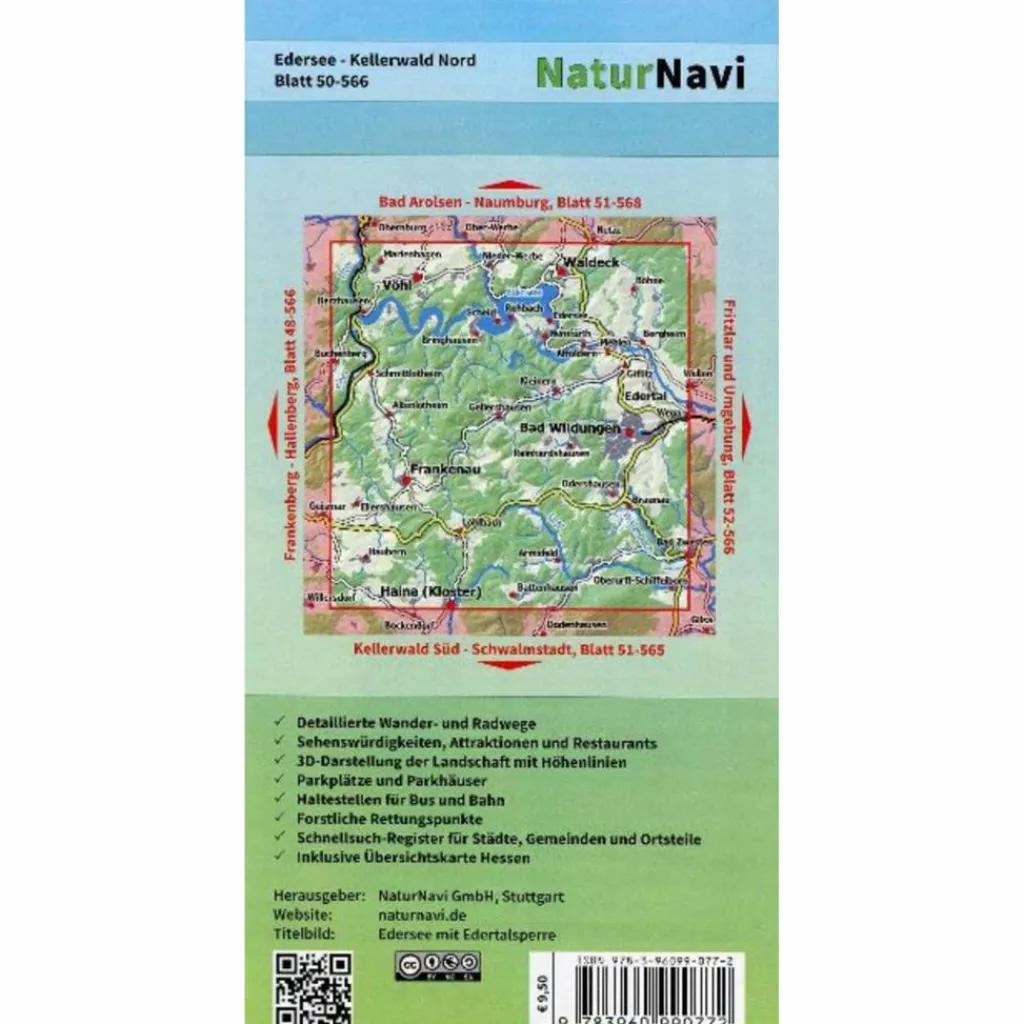 Fahrradkarten|Wanderkarten Und Winterkarten*EDERSEE - KELLERWALD NORD, BLATT 50-566, 1 : 25 000