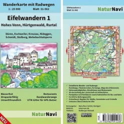 EIFELWANDERN 1 - HOHES VENN, HÜRTGENWALD, RURTAL 1 : 25 000 - Wanderkarte^ Wanderkarten Und Winterkarten|Wanderkarten Und Winterkarten