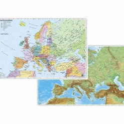 EUROPA PHYSISCH / POLITISCH. DUO-SCHREIB - Karte^ Schreibwaren|Wandkarten Und Poster