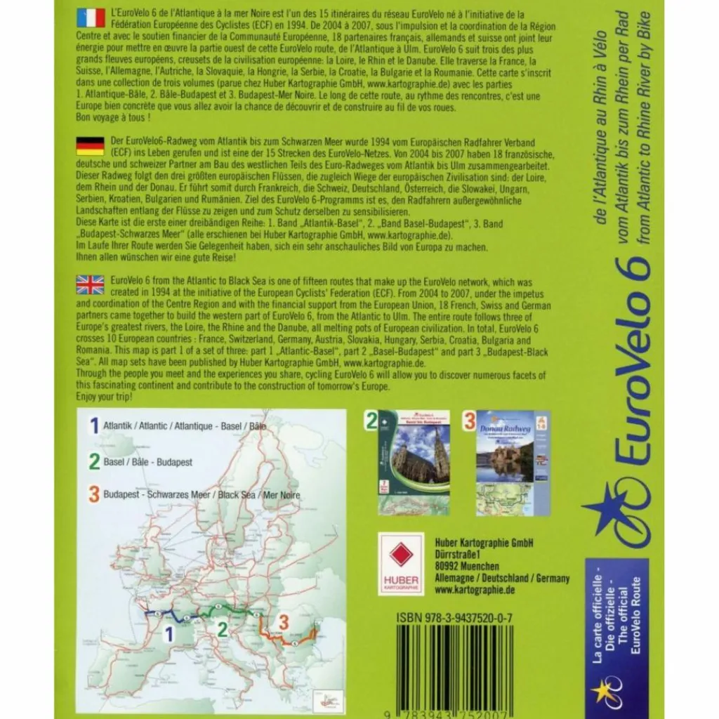 Fahrradkarten|Fahrradkarten*EUROVELO 6 - VOM ATLANTIK BIS ZUM RHEIN - Fahrradkarte