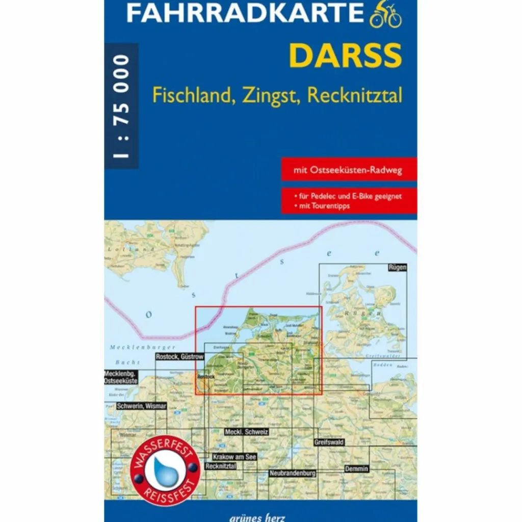 Fahrradkarten|Fahrradkarten*FAHRRADKARTE DARß - FISCHLAND - ZINGST 1:75 000