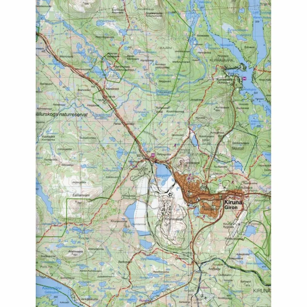 Winterkarten|Wanderkarten Und Winterkarten*FJÄLLKARTAN 1 : 100 000 BD4 KIRUNA BERGW - Wanderkarte