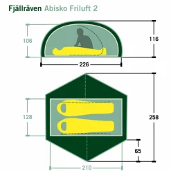 Fjällräven ABISKO FRILUFT 2 Unisex - Kuppelzelt^ 2-Personen-Zelte|Sommerzelte
