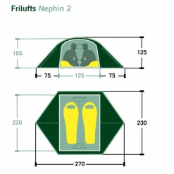 FRILUFTS 2-Personen-Zelte|3-Jahreszeiten-Zelte*NEPHIN 2 - Kuppelzelt