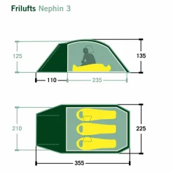 FRILUFTS 3-Personen-Zelte|3-Jahreszeiten-Zelte*NEPHIN 3 - Kuppelzelt