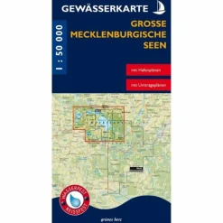 GEWÄSSERKARTE GROßE MECKLENBURGISCHE SEEN - Wasserkarte^ Gewässerkarten|Gewässerkarten