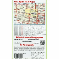 Fahrradkarten|Wanderkarten Und Winterkarten*HALLE ( SAALE) UND UMGEBUNG 1 : 50 000. - Wanderkarte