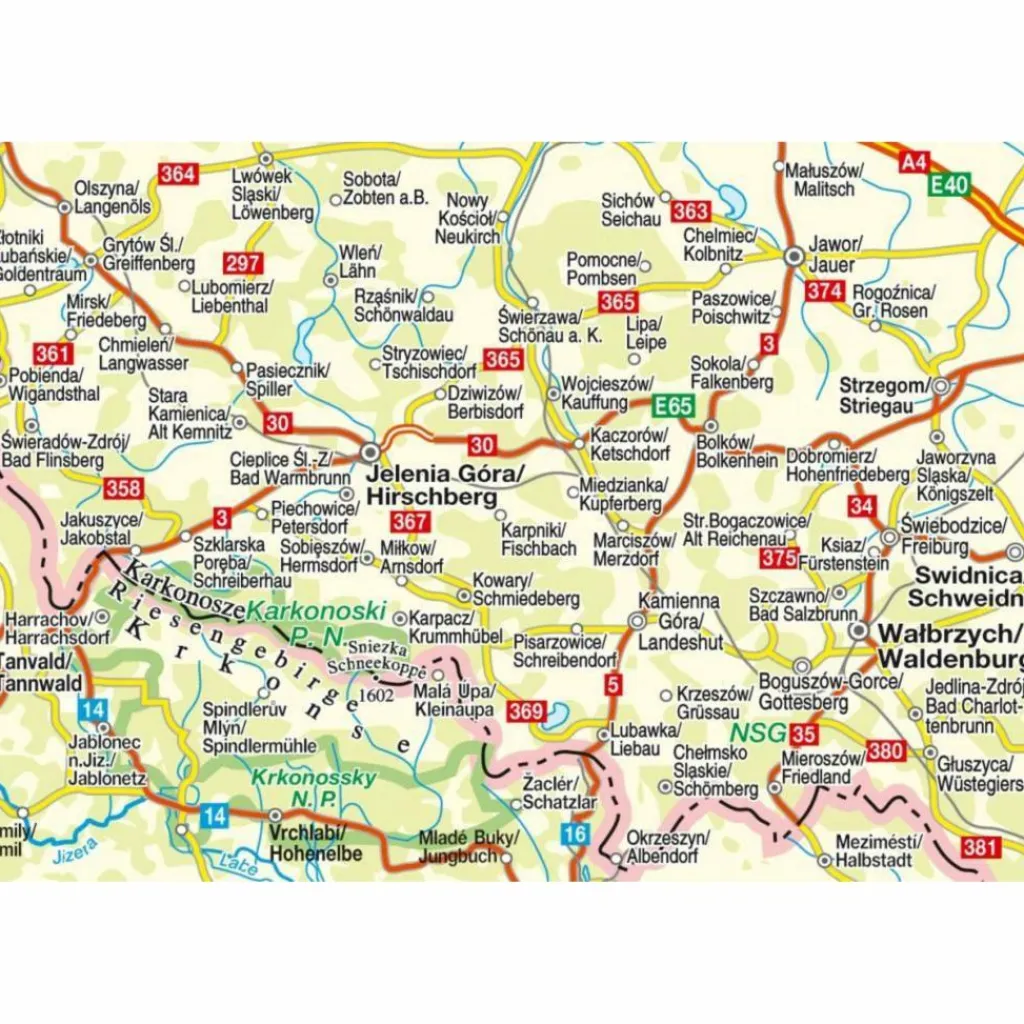 HÖFER POLEN/TSCHECHIEN CR 303. RIESENGEBIRGE 1:100 000 - Straßenkarte^ Straßenkarten|Straßenkarten