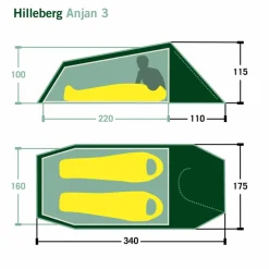 Hilleberg 2-Personen-Zelte|3-Jahreszeiten-Zelte*ANJAN 3 - Tunnelzelt