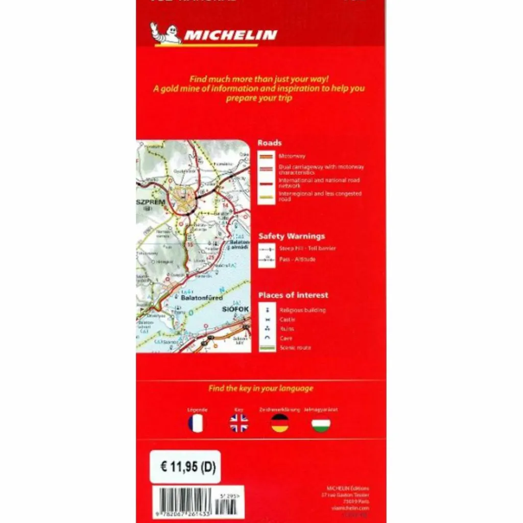 HUNGARY - MICHELIN NATIONAL MAP 732 - Straßenkarte^ Straßenkarten|Straßenkarten