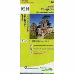 IGN 116 LAVAL FOUGÈRES 1:100 000 - Karte^ Straßenkarten|Straßenkarten