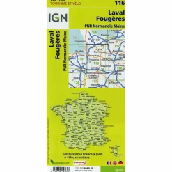 IGN 116 LAVAL FOUGÈRES 1:100 000 - Karte^ Straßenkarten|Straßenkarten