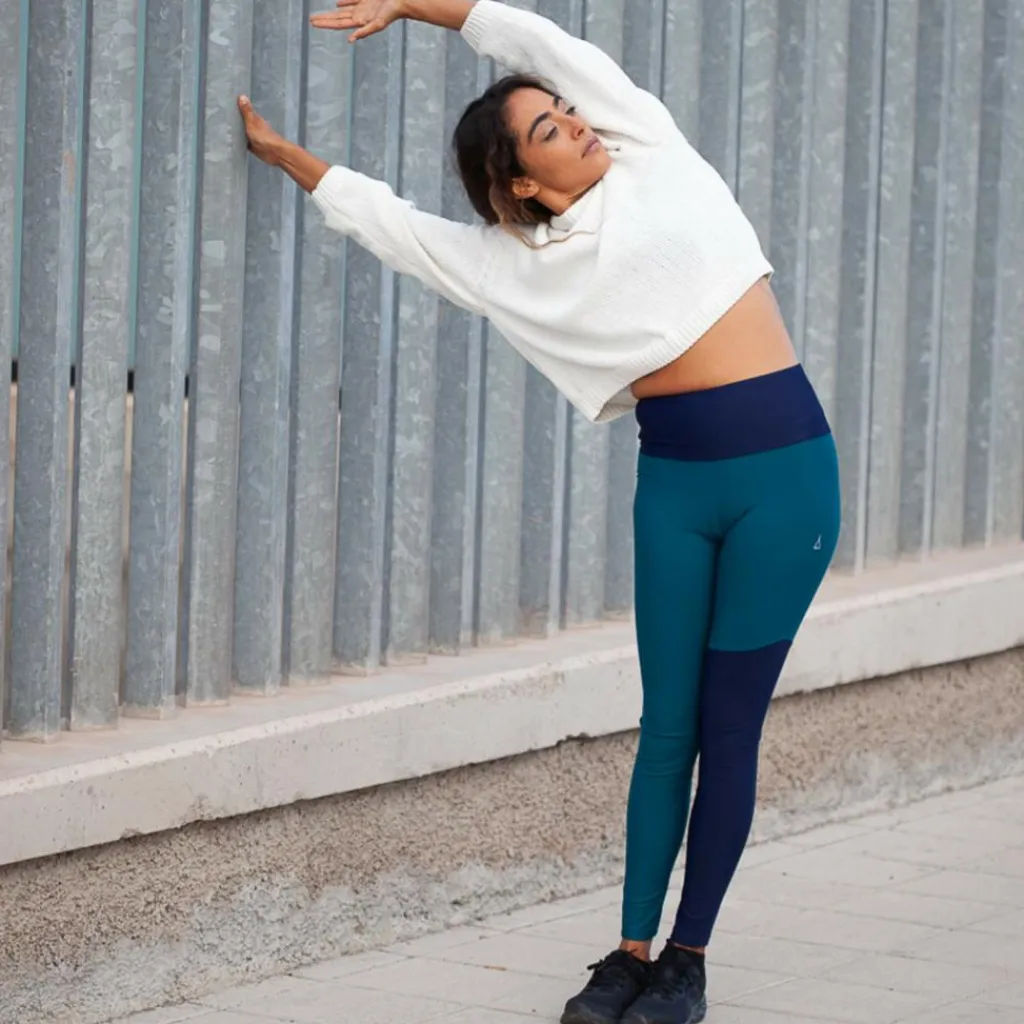 Inaska HIGH WAIST TIGHT WILD BLUE-PETROL Damen - Leggings^Damen Outdoorhosen