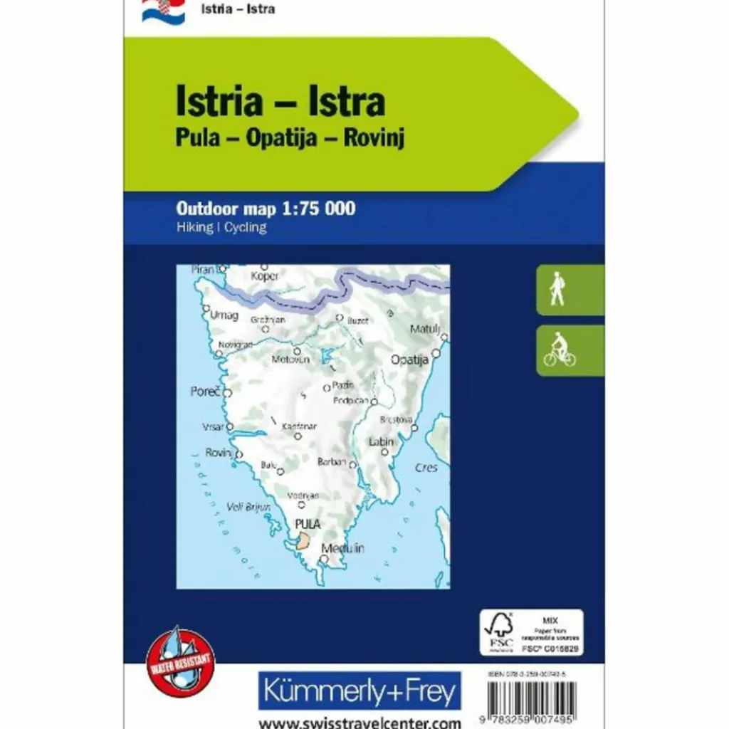 ISTRIEN NR. 01 OUTDOORKARTE KROATIEN 1:75 000 - Karte^ Fahrradkarten|Wanderkarten Und Winterkarten