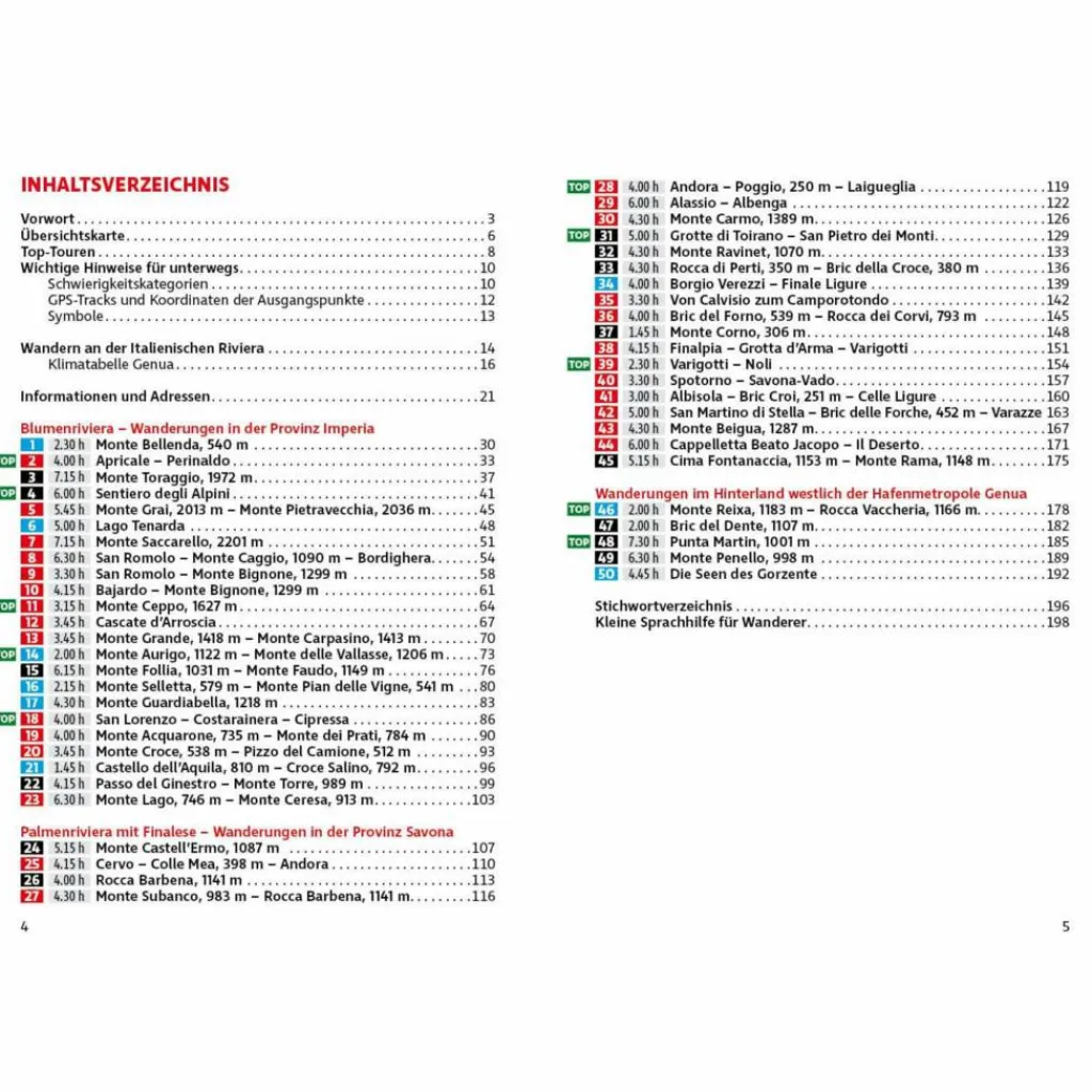 ITALIENISCHE RIVIERA - Wanderführer^ Wanderführer