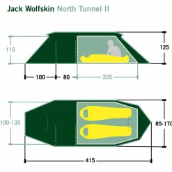 Jack Wolfskin 2-Personen-Zelte|3-Jahreszeiten-Zelte*NORTH TUNNEL II - Tunnelzelt
