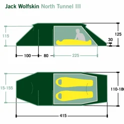 Jack Wolfskin 2-Personen-Zelte|3-Jahreszeiten-Zelte*NORTH TUNNEL III - Tunnelzelt
