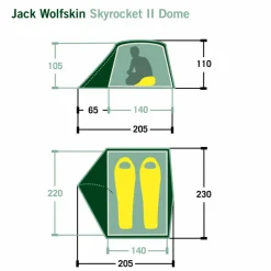 Jack Wolfskin SKYROCKET II DOME - Kuppelzelt^ 2-Personen-Zelte|3-Jahreszeiten-Zelte